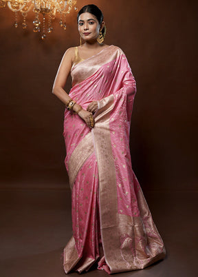 Pink Tanchoi Silk Saree With Blouse Piece - Indian Silk House Agencies