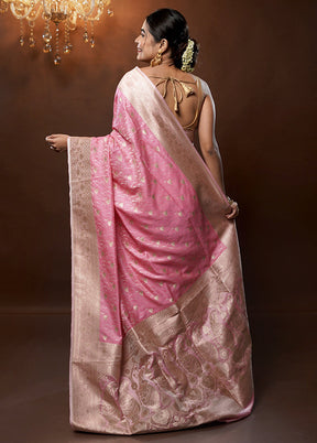 Pink Tanchoi Silk Saree With Blouse Piece - Indian Silk House Agencies