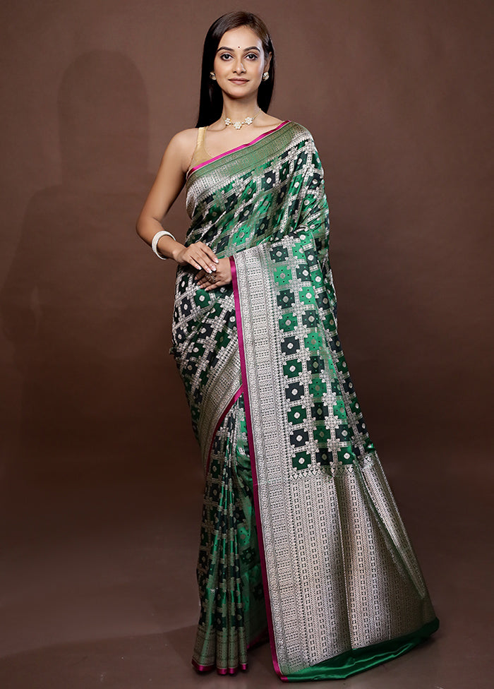 Grey Tanchoi Banarasi Silk Saree With Blouse Piece - Indian Silk House Agencies