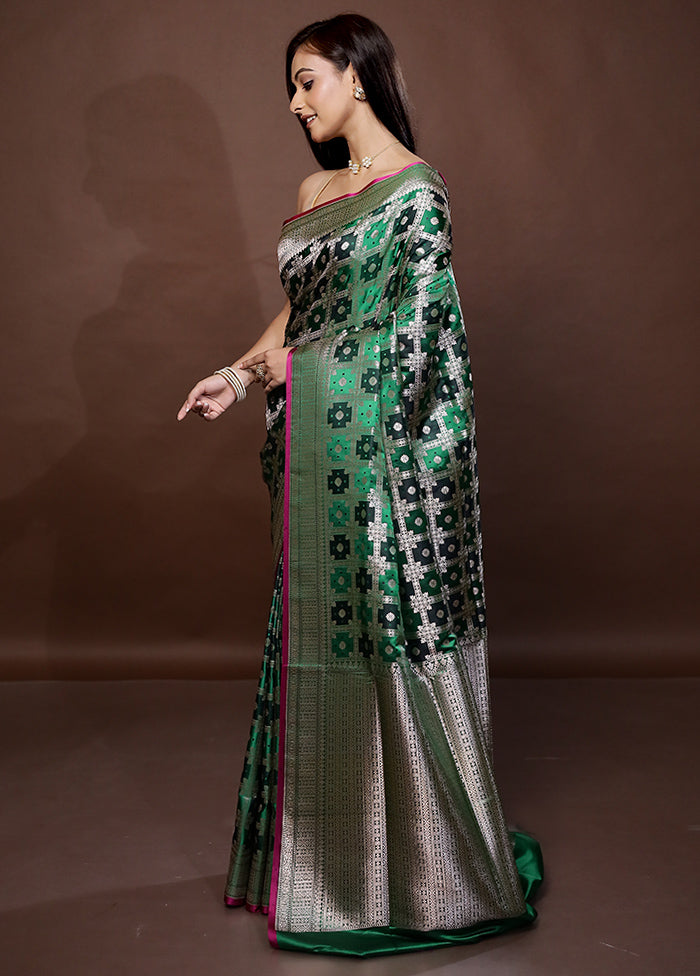 Grey Tanchoi Banarasi Silk Saree With Blouse Piece - Indian Silk House Agencies