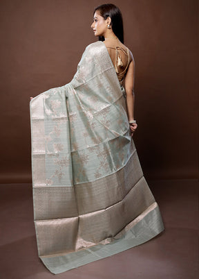 Grey Kora Silk Saree With Blouse Piece - Indian Silk House Agencies