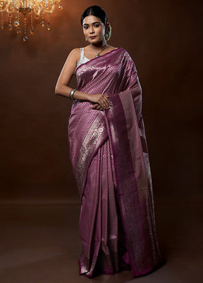 Purple Uppada Silk Saree With Blouse Piece - Indian Silk House Agencies