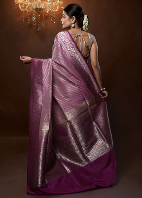 Purple Uppada Silk Saree With Blouse Piece - Indian Silk House Agencies