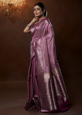 Purple Uppada Silk Saree With Blouse Piece