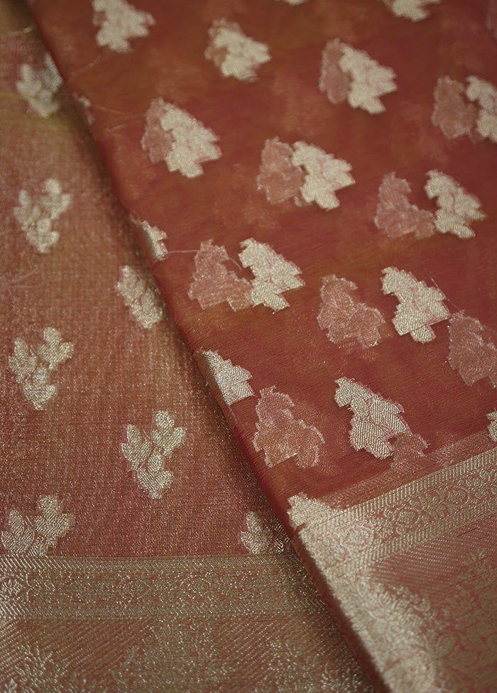 Pink Organza Saree With Blouse Piece - Indian Silk House Agencies