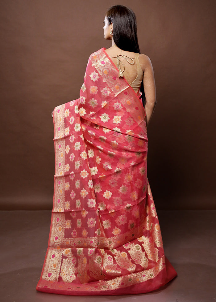 Pink Kota Cotton Saree With Blouse Piece