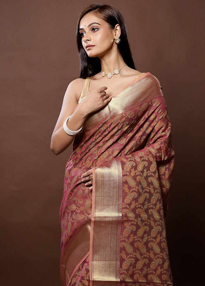 Pink Cotton Saree With Blouse Piece - Indian Silk House Agencies