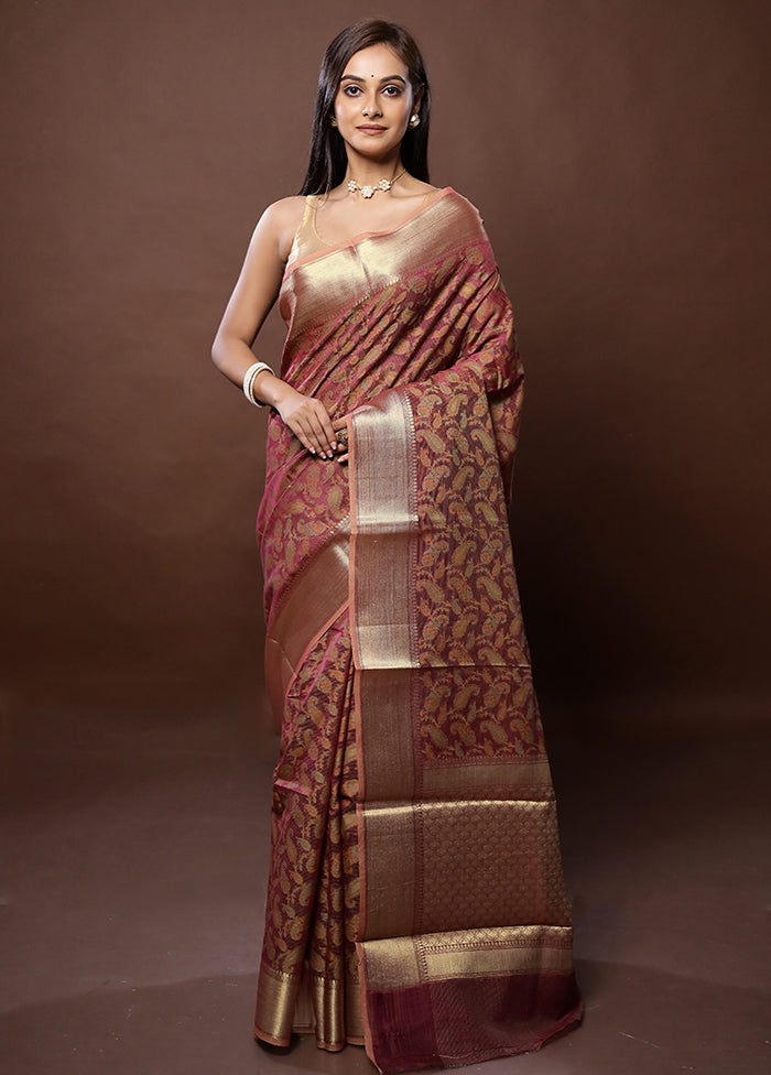 Pink Cotton Saree With Blouse Piece - Indian Silk House Agencies