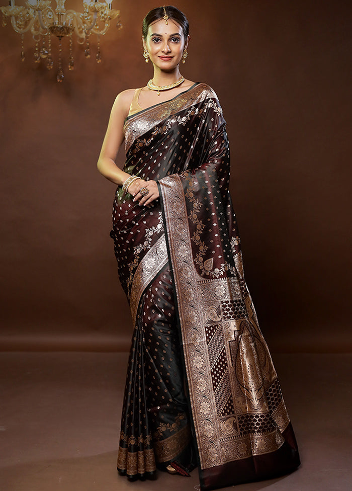 Purple Banarasi Silk Saree With Blouse Piece