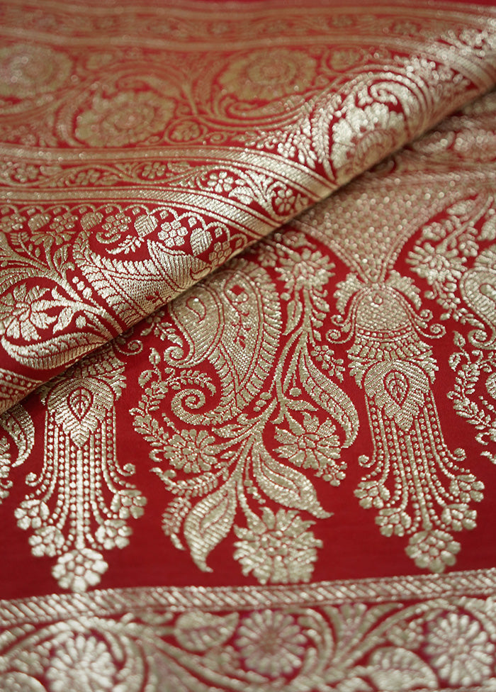 Maroon Tanchoi Banarasi Pure Silk Saree With Blouse Piece - Indian Silk House Agencies