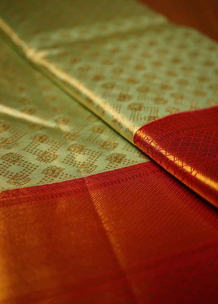 Green Pure Dharmavaram Kanchipuram Silk Saree With Blouse Piece - Indian Silk House Agencies