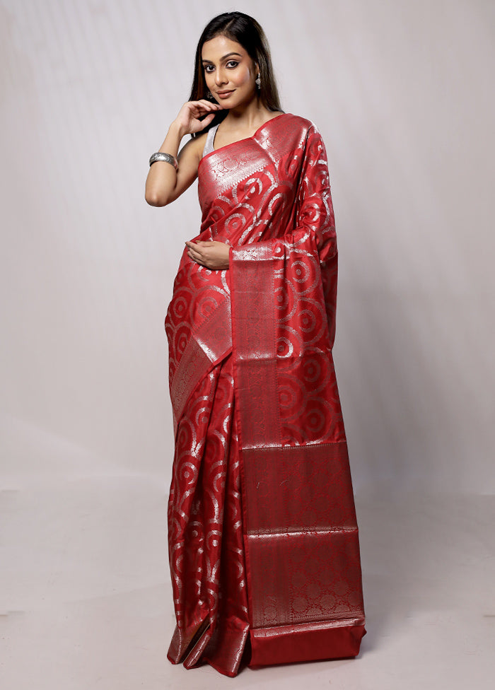 Red Kora Silk Saree With Blouse Piece - Indian Silk House Agencies