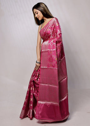 Pink Kora Silk Saree With Blouse Piece - Indian Silk House Agencies