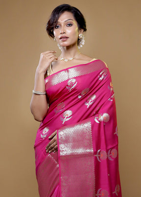 Purple Pure Cotton Saree With Blouse Piece