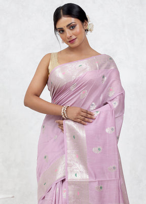 Pink Pure Cotton Saree Without Blouse Piece - Indian Silk House Agencies