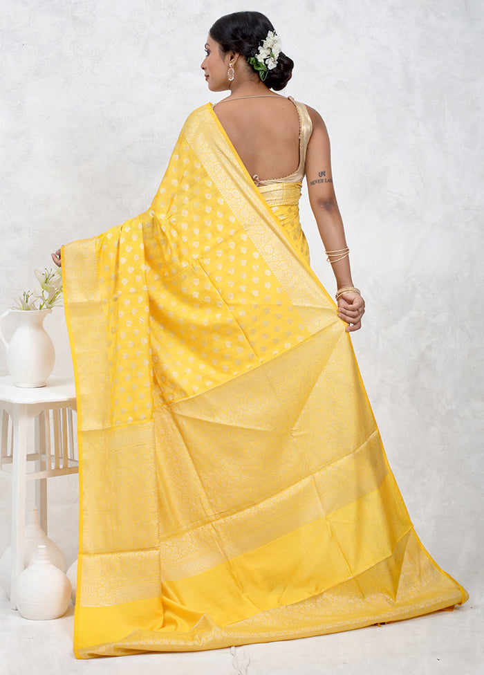 Yellow Pure Cotton Saree Without Blouse Piece - Indian Silk House Agencies