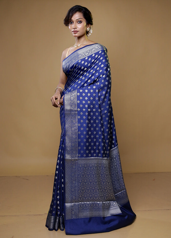 Blue Pure Cotton Saree With Blouse Piece