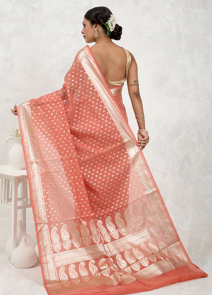 Pink Pure Cotton Saree Without Blouse Piece - Indian Silk House Agencies