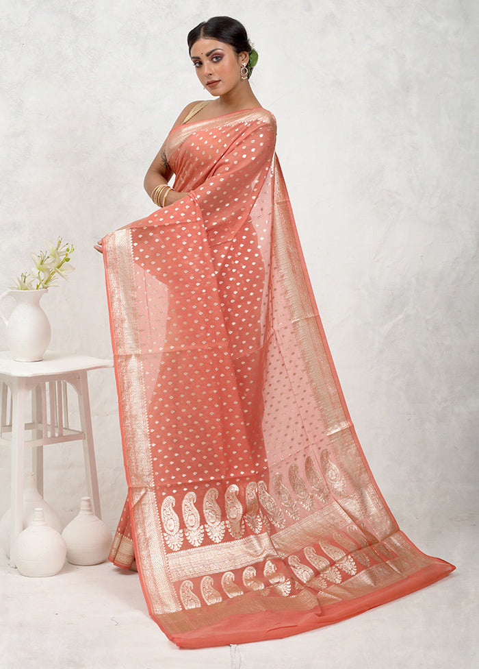 Pink Pure Cotton Saree Without Blouse Piece - Indian Silk House Agencies