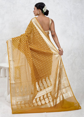 Yellow Pure Cotton Saree Without Blouse Piece - Indian Silk House Agencies