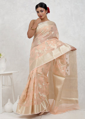 Pink Kora Silk Saree Without Blouse Piece - Indian Silk House Agencies