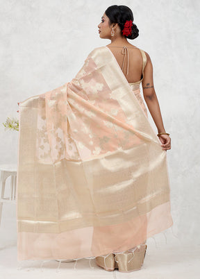 Pink Kora Silk Saree Without Blouse Piece - Indian Silk House Agencies