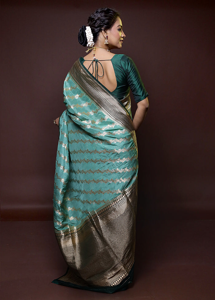 Green Georgette Saree With Blouse Piece