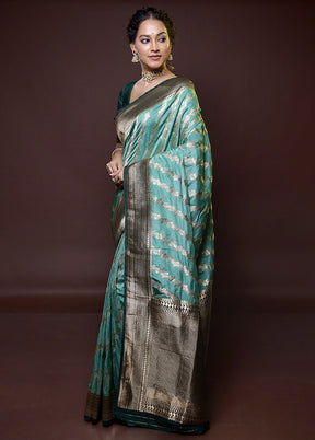 Green Georgette Saree With Blouse Piece