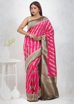 Pink Georgette Saree Without Blouse Piece - Indian Silk House Agencies