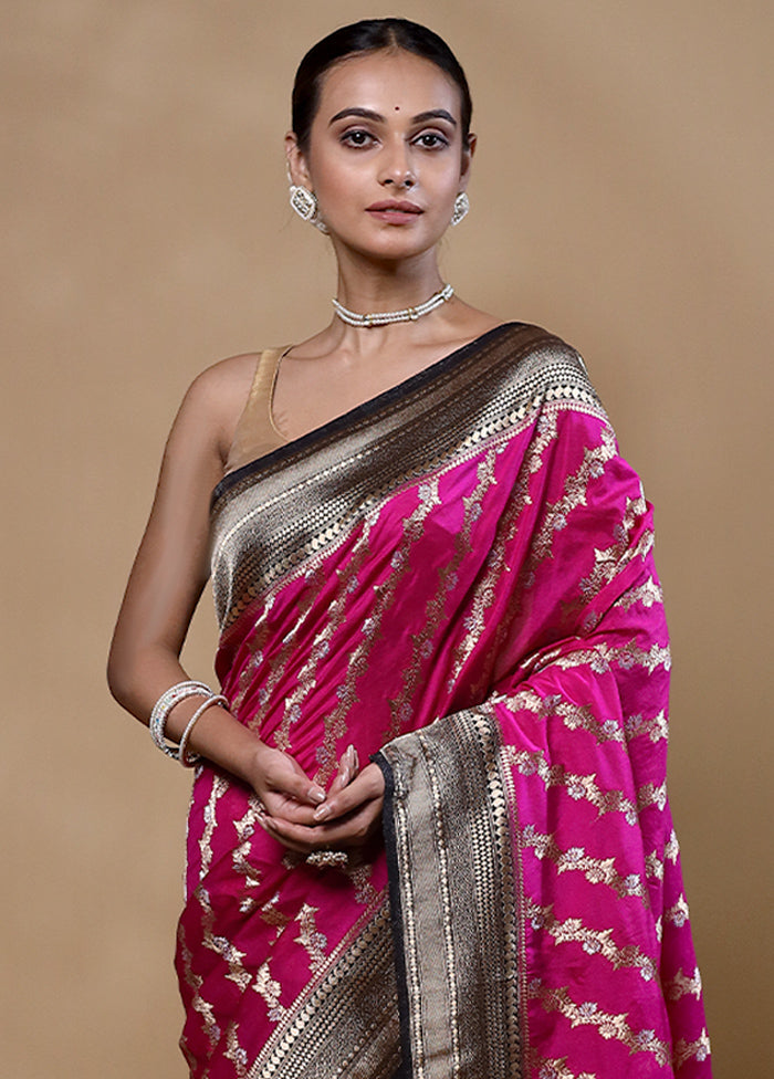 Pink Georgette Saree With Blouse Piece