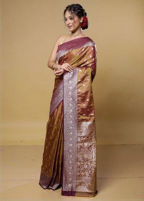 Purple Dupion Silk Saree With Blouse Piece