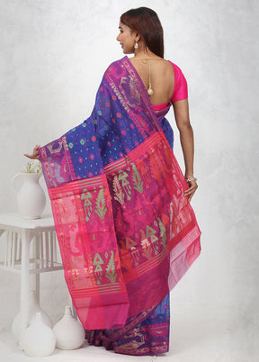 Blue Cotton Saree Without Blouse Piece - Indian Silk House Agencies