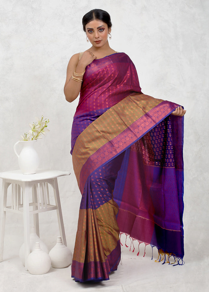 Pink Dupion Silk Saree Without Blouse Piece - Indian Silk House Agencies