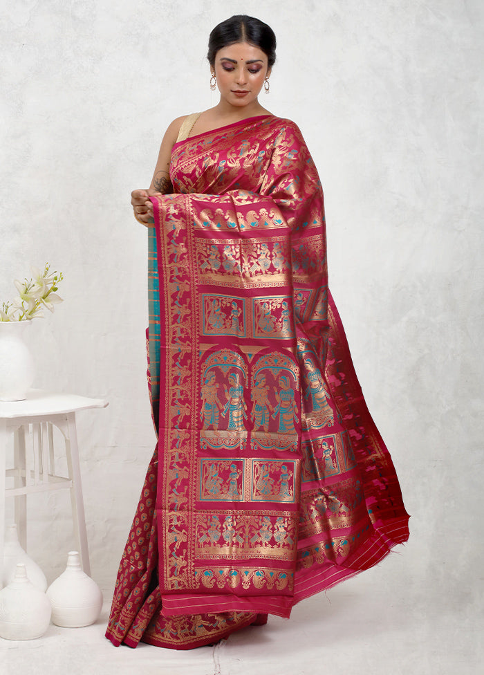 Pink Baluchari Silk Saree Without Blouse Piece - Indian Silk House Agencies