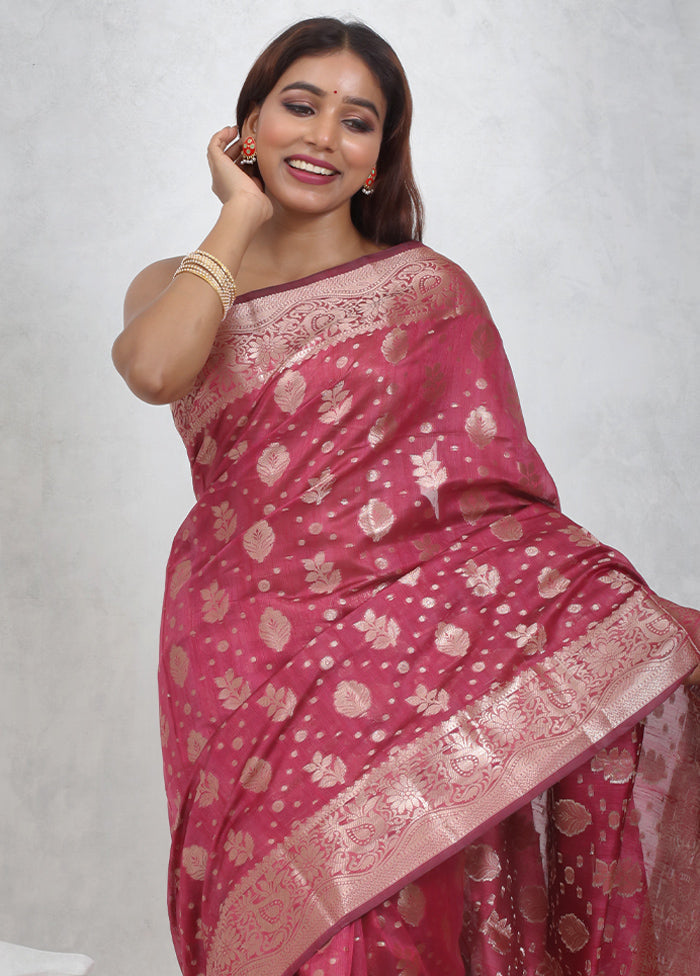 Pink Cotton Saree Without Blouse Piece - Indian Silk House Agencies