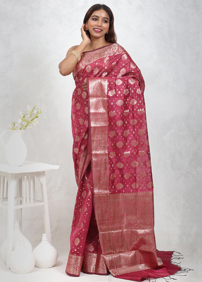 Pink Cotton Saree Without Blouse Piece - Indian Silk House Agencies