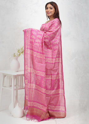 Purple Chanderi Cotton Saree Without Blouse Piece - Indian Silk House Agencies