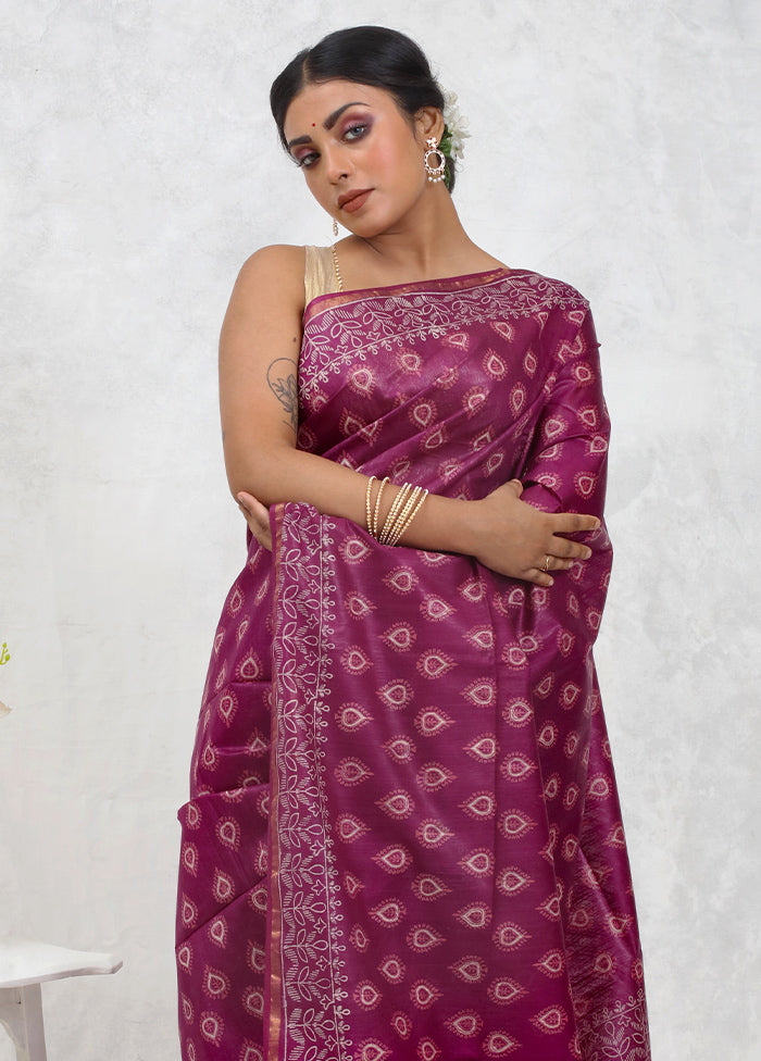 Pink Chanderi Cotton Saree Without Blouse Piece - Indian Silk House Agencies