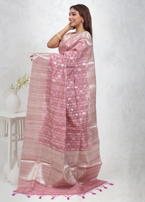 Pink Kora Silk Saree Without Blouse Piece - Indian Silk House Agencies