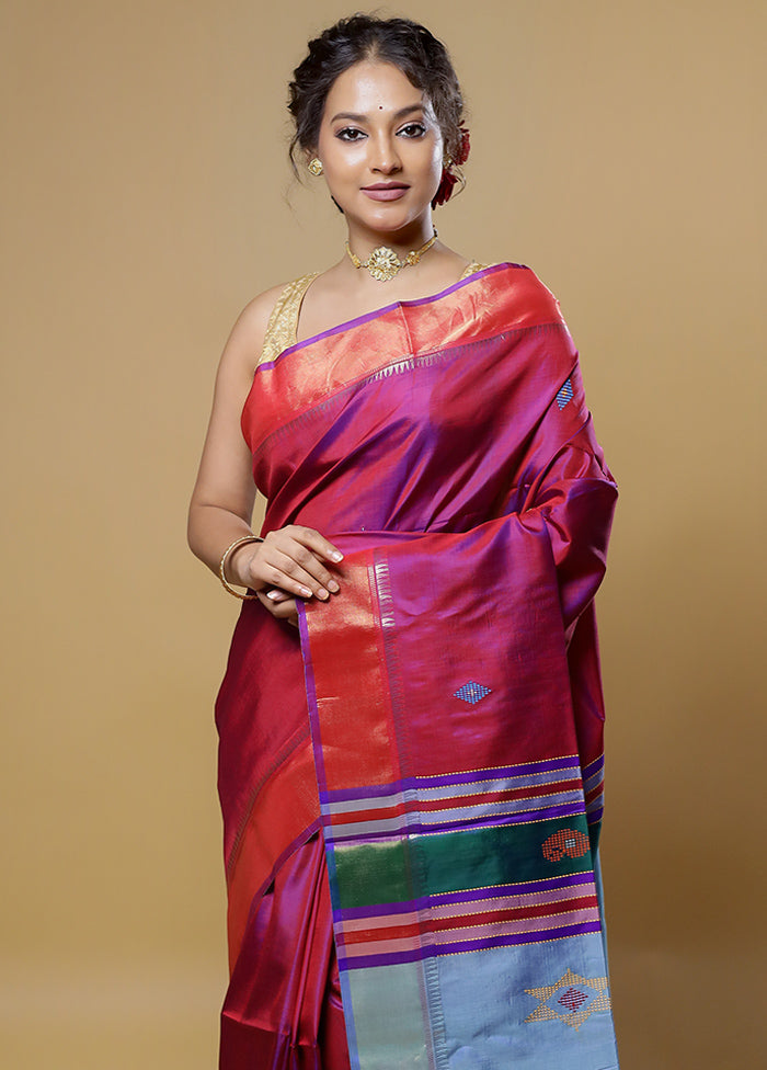 Pink Kalakethra Kanjivaram Silk Saree With Blouse Piece