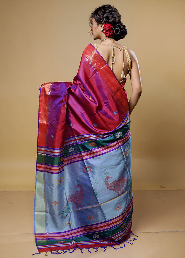 Pink Kalakethra Kanjivaram Silk Saree With Blouse Piece