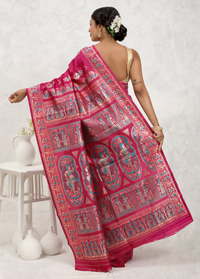 Pink Baluchari Silk Saree Without Blouse Piece - Indian Silk House Agencies