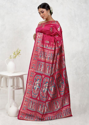 Pink Baluchari Silk Saree Without Blouse Piece - Indian Silk House Agencies