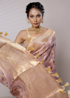 Pink Organza Saree With Blouse Piece