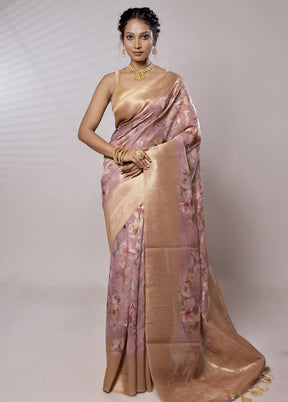 Pink Organza Saree With Blouse Piece - Indian Silk House Agencies