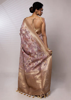 Pink Organza Saree With Blouse Piece - Indian Silk House Agencies