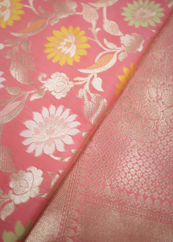 Pink Cotton Saree With Blouse Piece - Indian Silk House Agencies