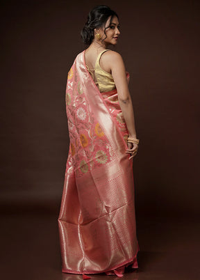 Pink Cotton Saree With Blouse Piece - Indian Silk House Agencies