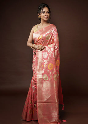 Pink Cotton Saree With Blouse Piece - Indian Silk House Agencies