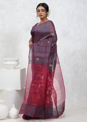 Purple Matka Pure Silk Saree With Blouse Piece - Indian Silk House Agencies